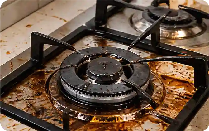 Greasy gas stove