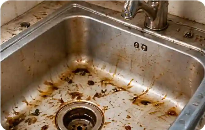 Dirty sink or splattered tiles
